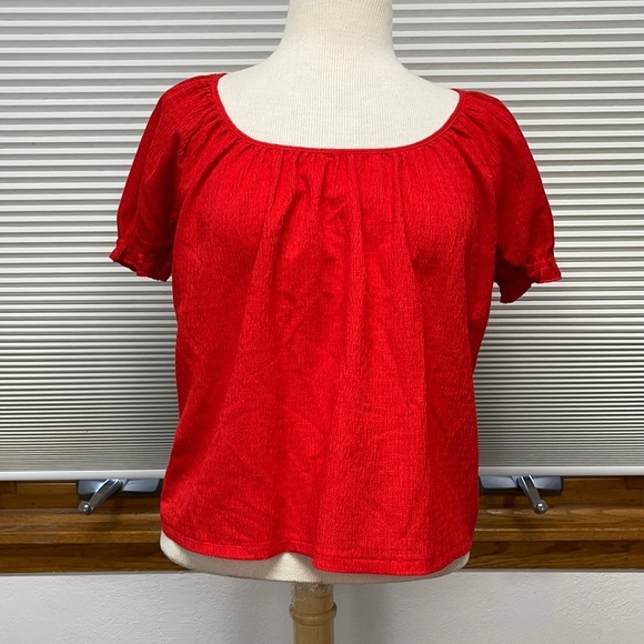 Madewell Texture & Thread Red Peasant Top Size XS - Picture 1 of 9